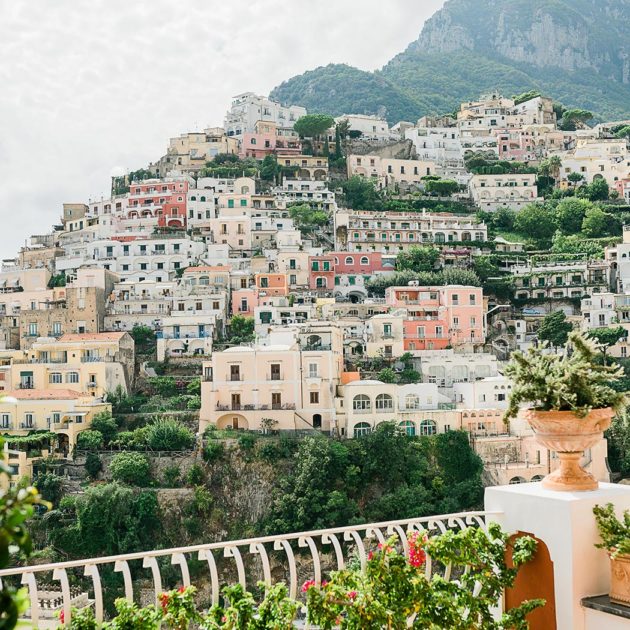 view of positano from le sirenuse