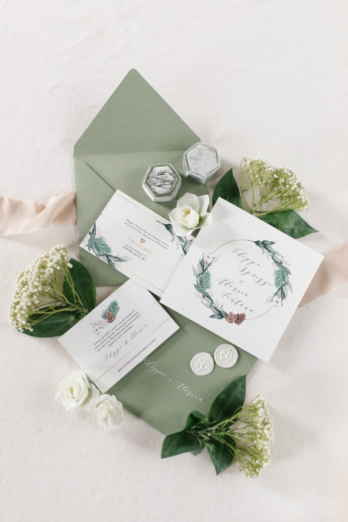 greenery wedding stationery